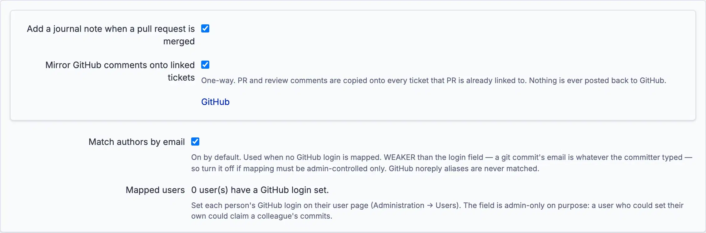 The workspace-wide integration settings