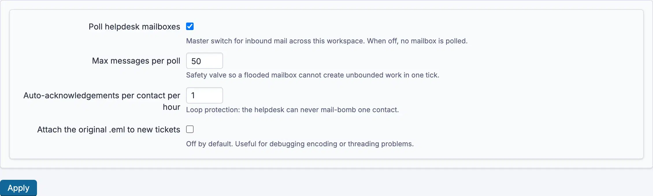 Polling, caps and loop protection